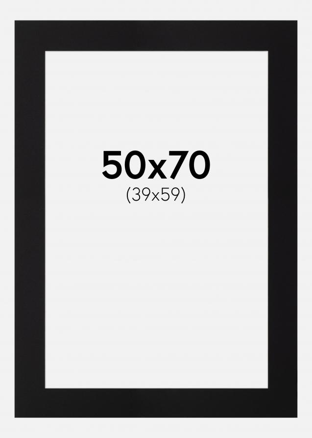 Passepartout Svart (Hvit kjerne) 50x70 cm (39x59)