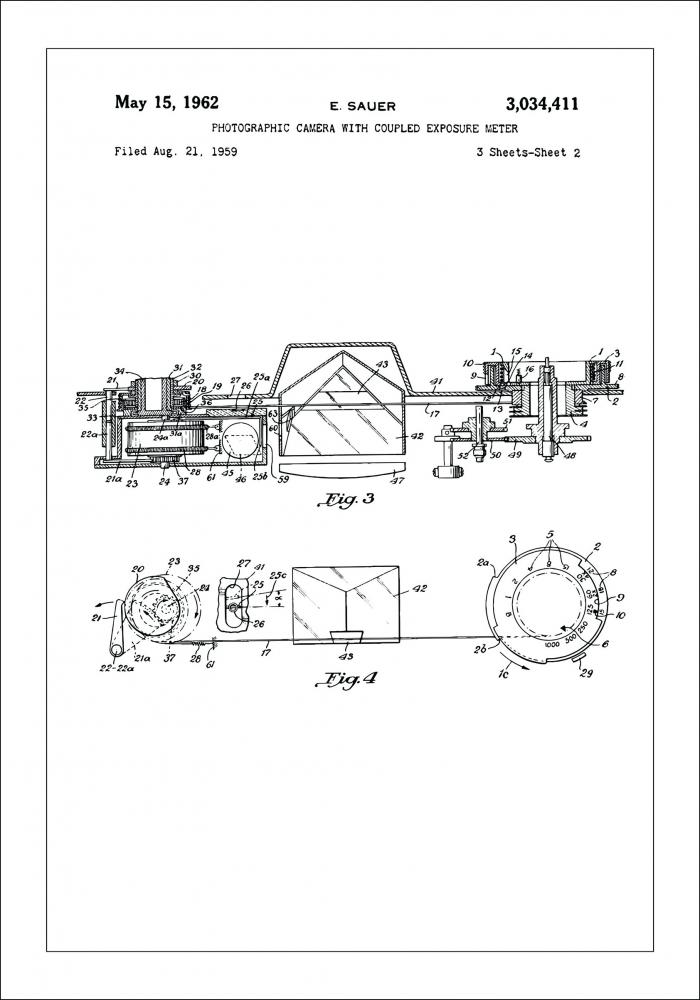 Patenttegning - Kamera II - Poster