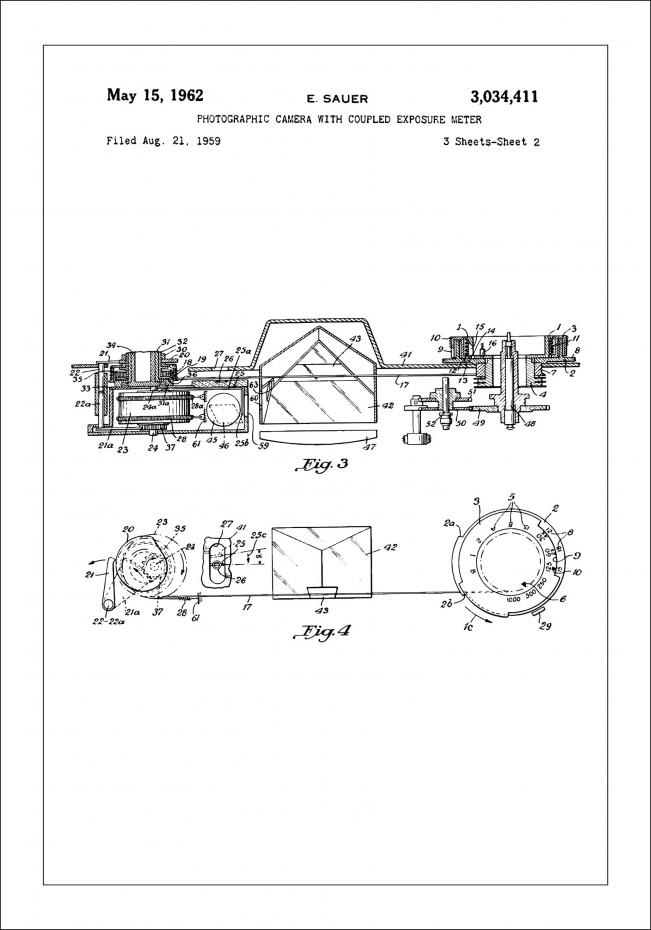 Patenttegning - Kamera II - Poster