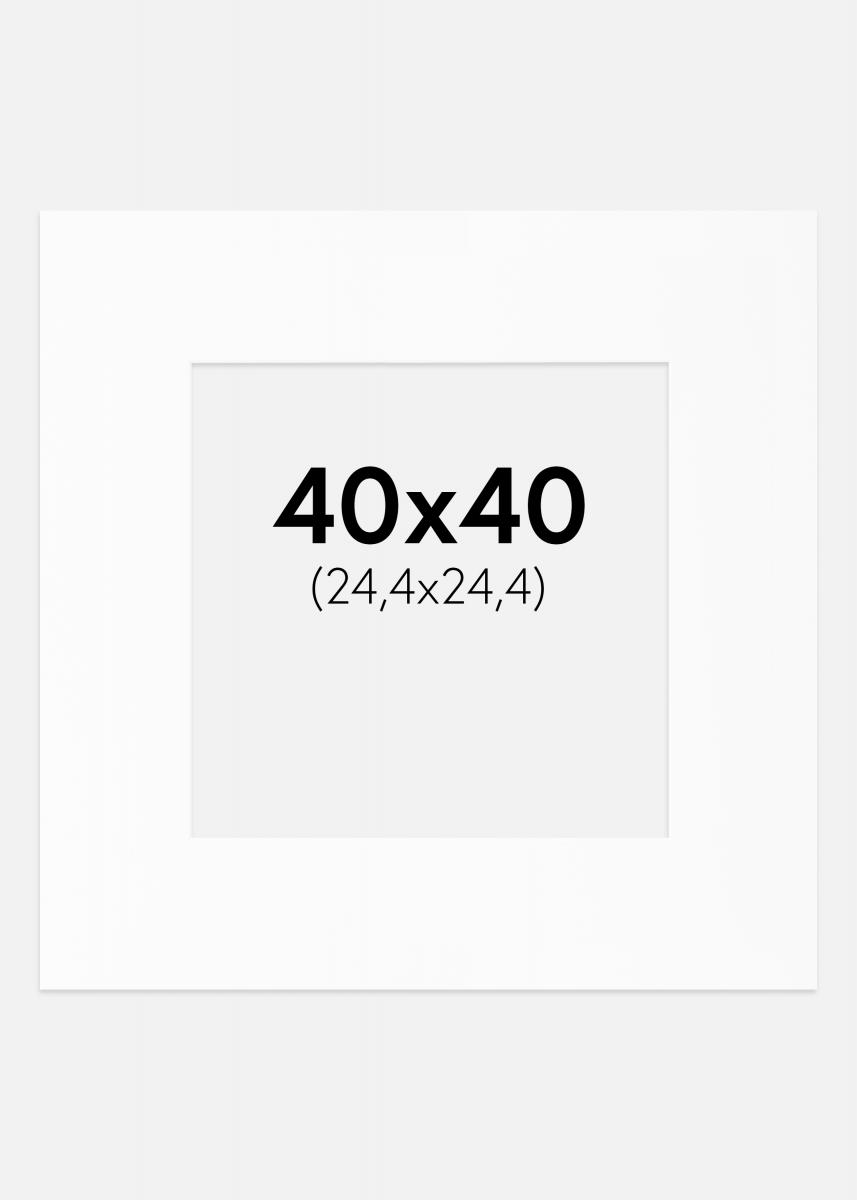 Passepartout Hvit Standard (Hvit kerne) 40x40 cm (24,4x24,4)