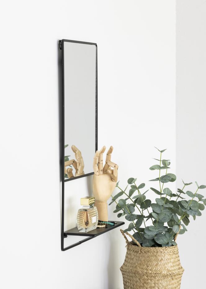 KAILA Speil med hylle - Svart 31x60 cm