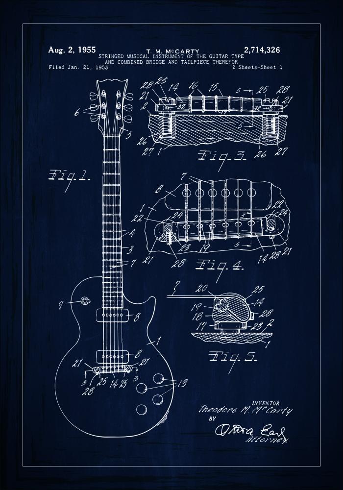 Patenttegning - El-gitar I - Bl