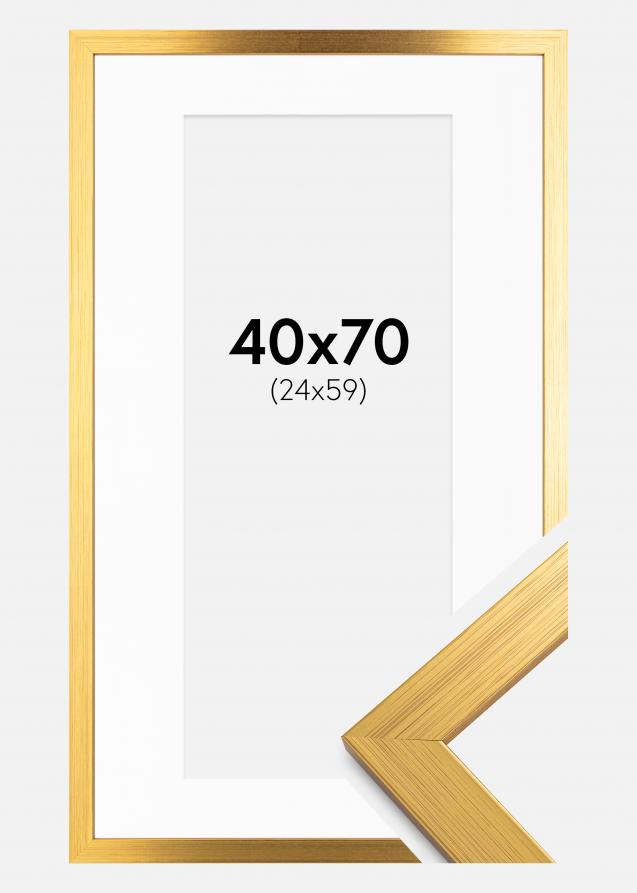 Ramme Gold Wood 40x70 cm - Passepartout Hvit 25x60 cm