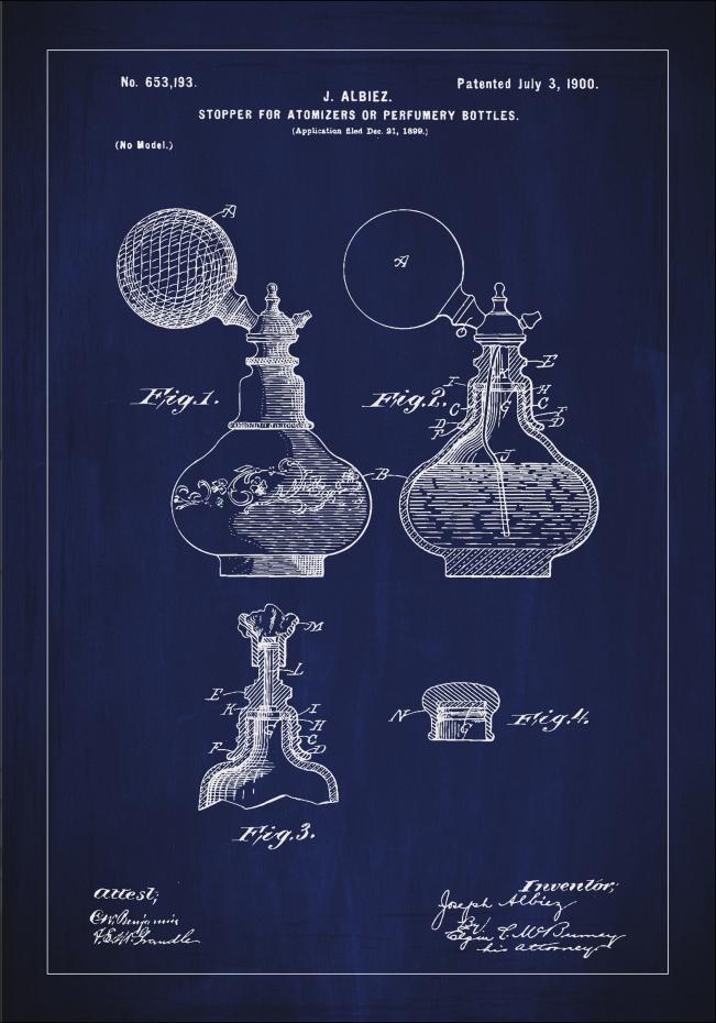 Patenttegning - Parfymeflaske A - Bl Plakat