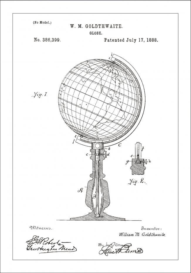 Patenttegning - Globus - Hvit
