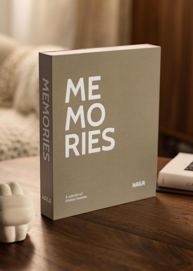 KAILA MEMORIES Grey/White - Coffee Table Photo Album (60 Svarte Sider / 30 Ark)