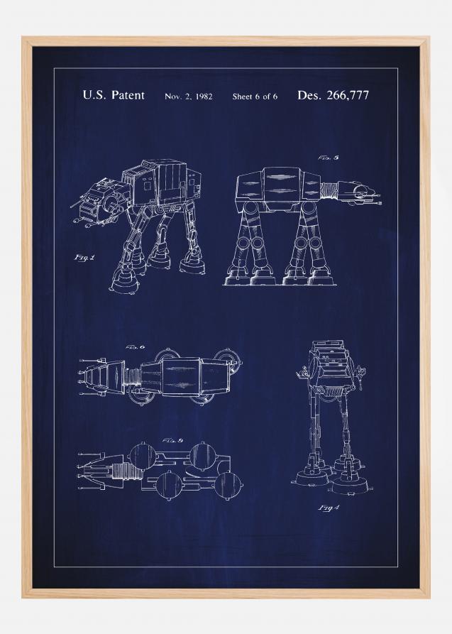 Patenttegning - Star Wars - Walker - Blå Plakat