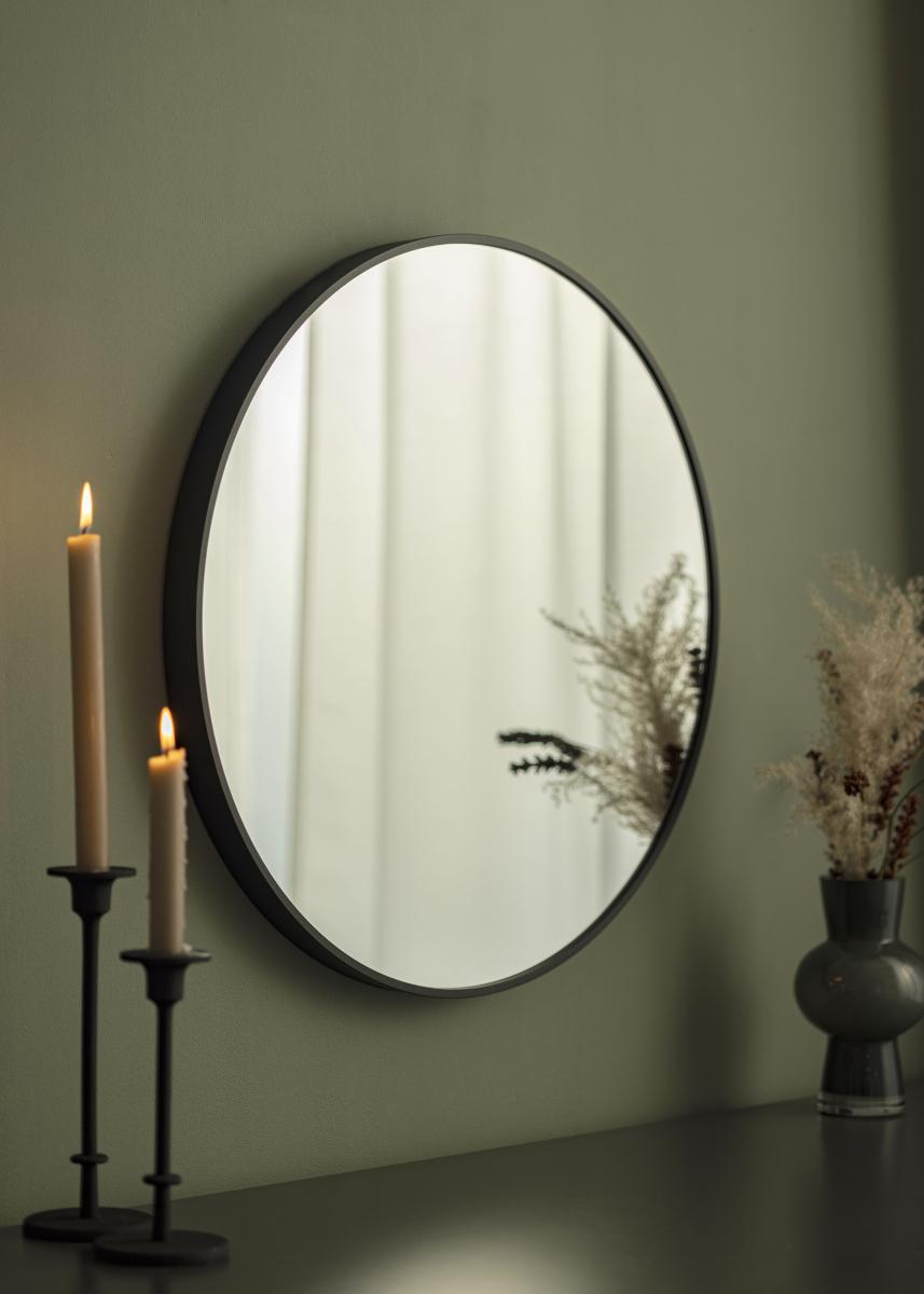 KAILA Round Mirror - Edge Black 60 cm Ø