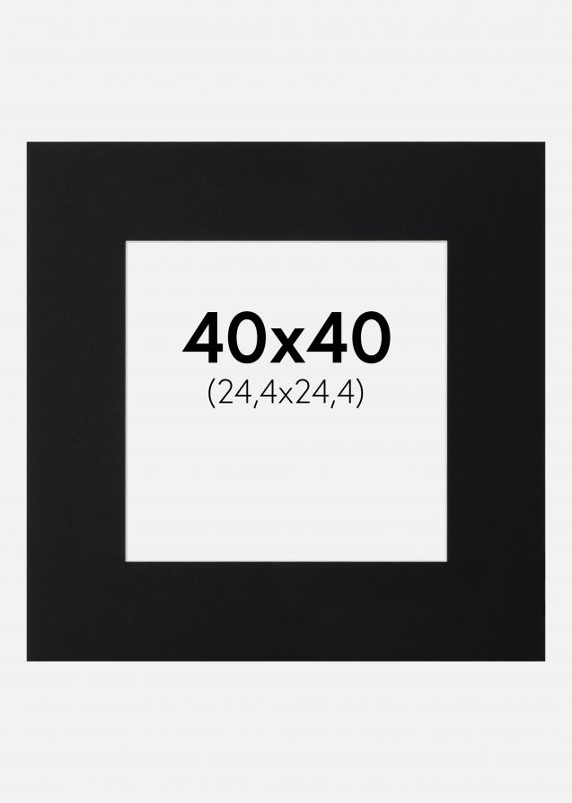 Passepartout Canson Svart (Hvit kjerne) 40x40 cm (24,4x24,4)
