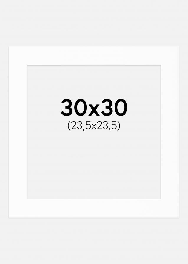 Passepartout Hvit (Hvit kerne) 30x30 cm (23,5x23,5)