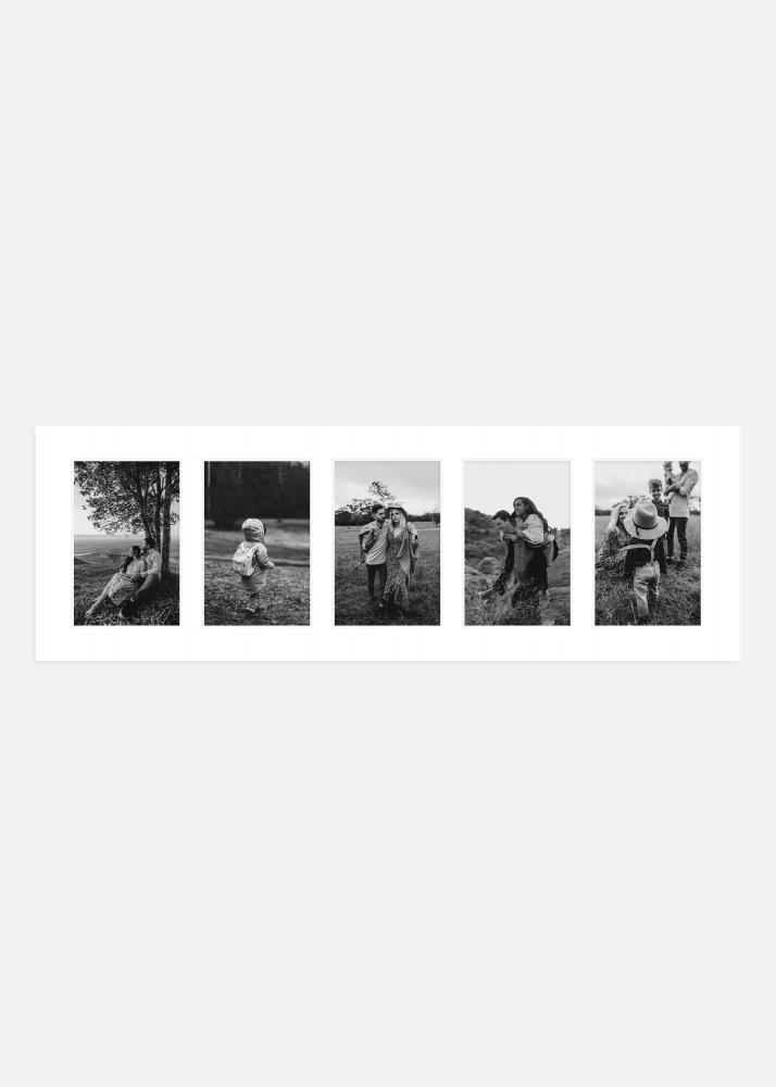 Passepartout Hvit 20x60 cm - Collage 5 Bilder (9x14 cm)