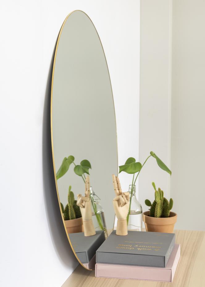 KAILA Round Mirror - Thin Brass 100 cm 