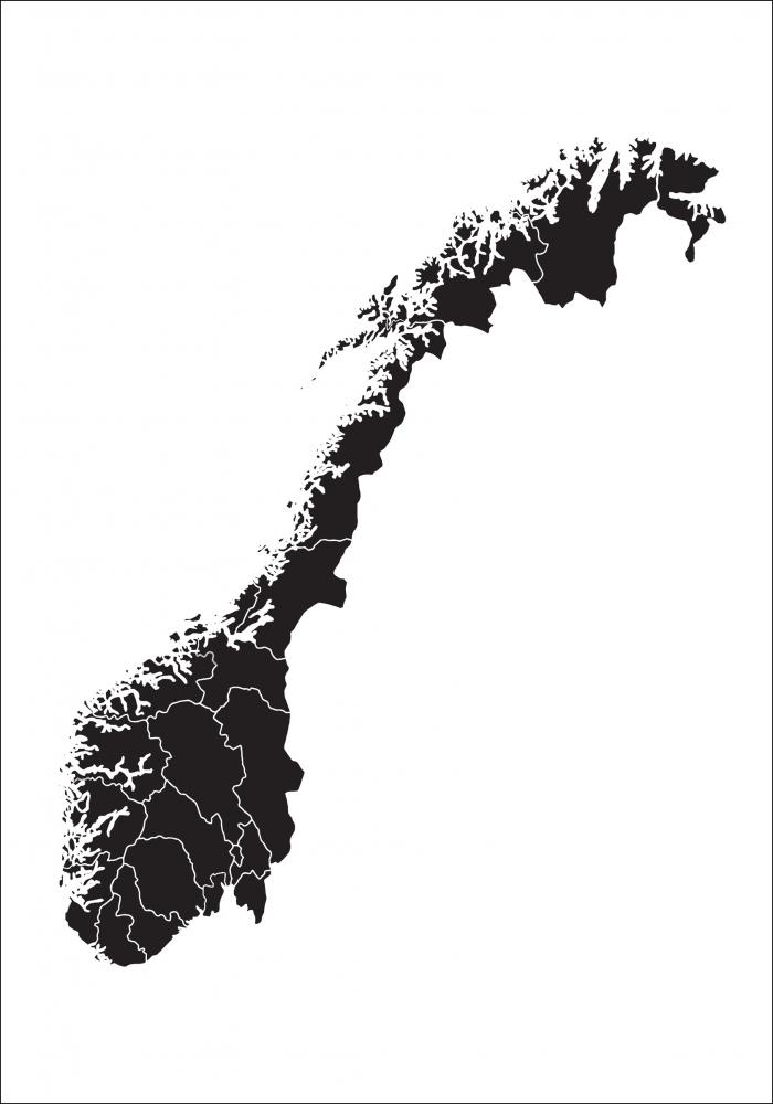 Kart - Norge - Svart