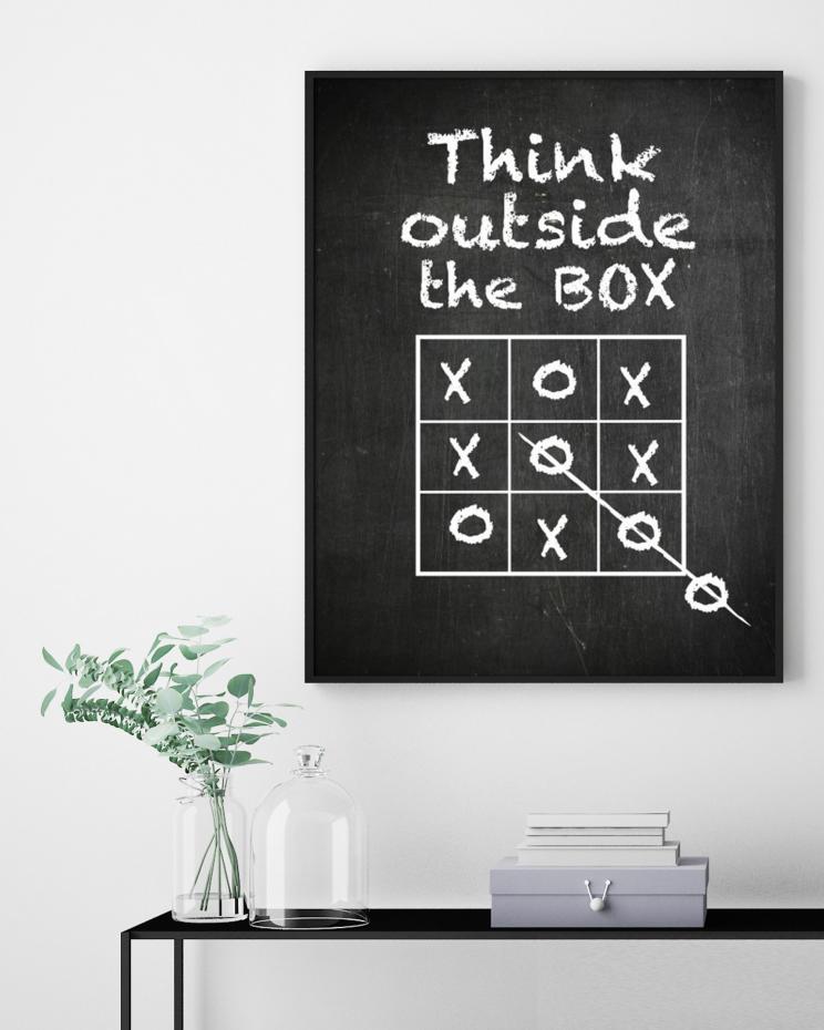 Think outside the box 50x70 cm