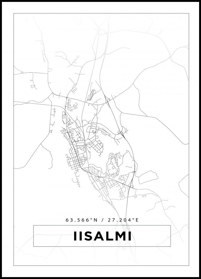 Kart - Iisalmi - Hvit Plakat