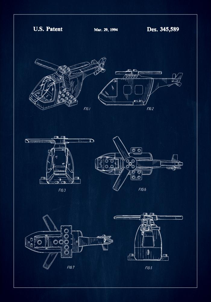 Patent Print - Lego Helicopter - Blue