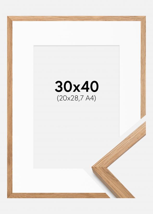 Ramme Soul Oak Veneer 30x40 cm - Passepartout Hvit 21x29,7 cm (A4)