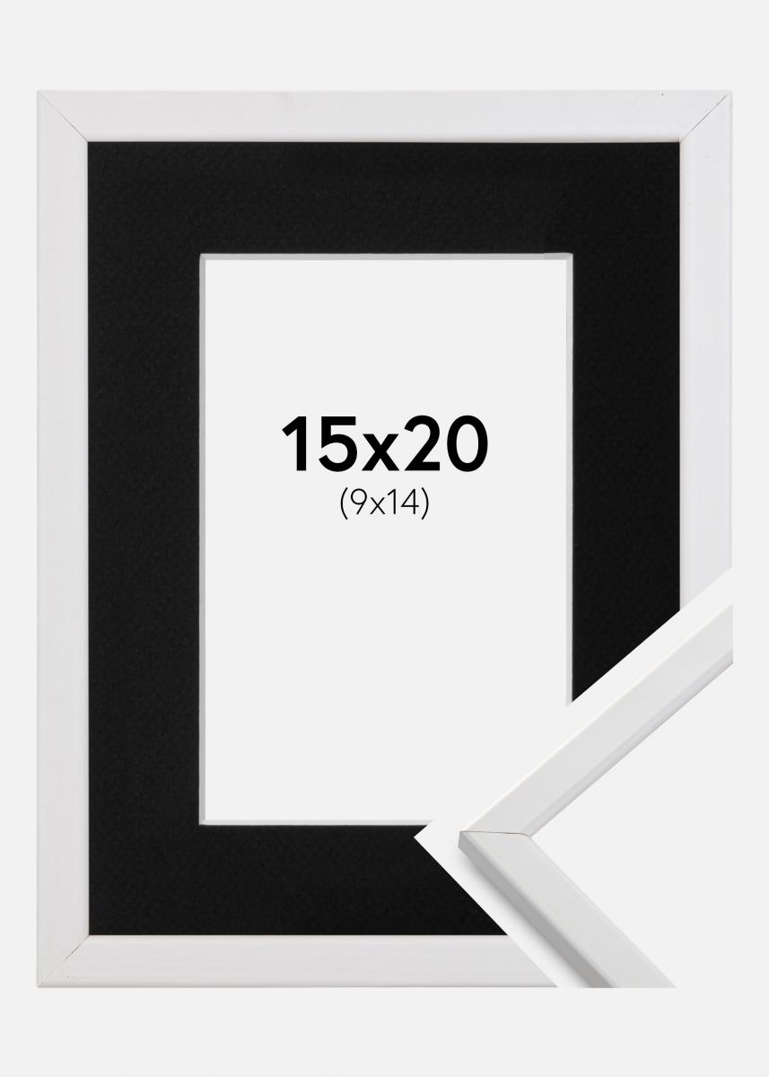 Passepartout Svart Standard (Hvit kjerne) 15x20 cm (9x14)