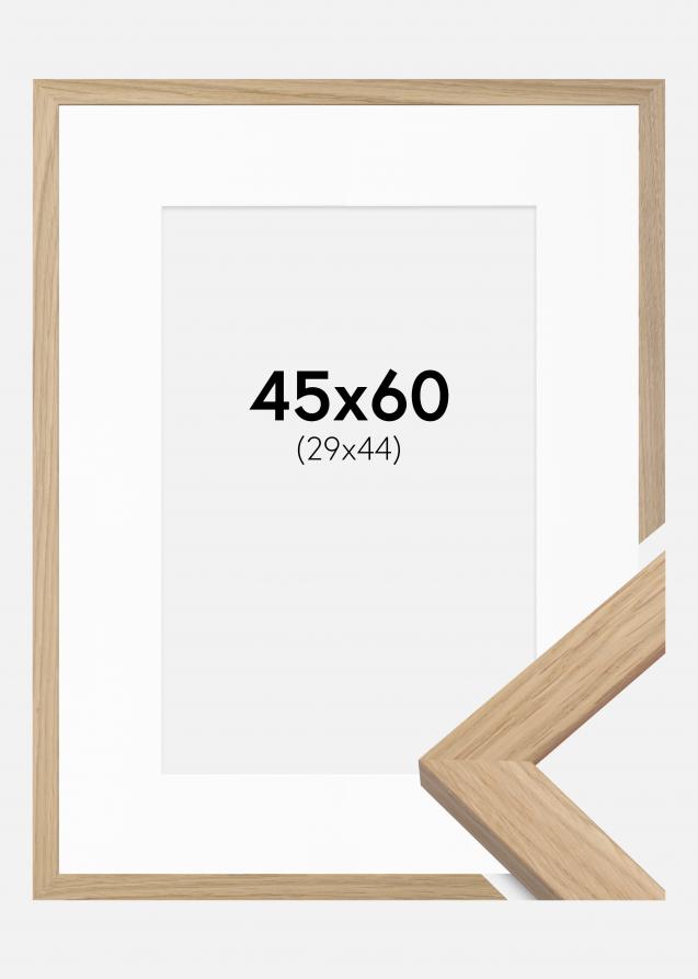 Ramme Oak Wood 45x60 cm - Passepartout Hvit 30x45 cm