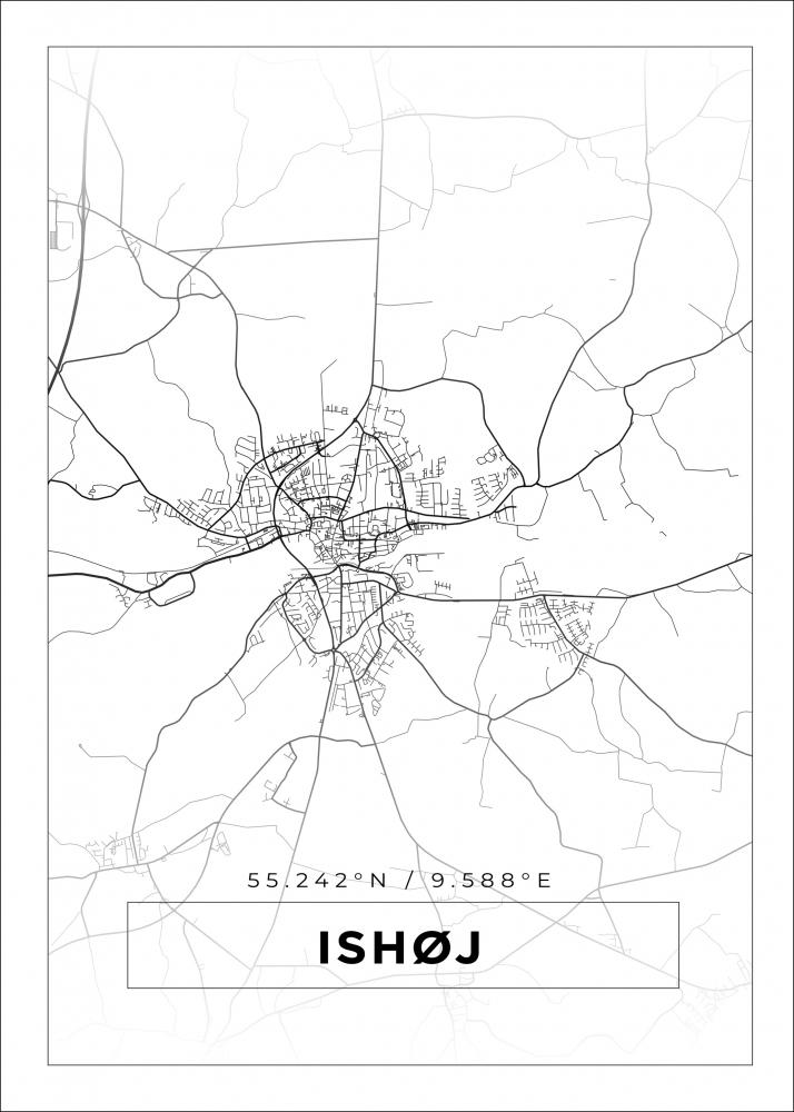 Kart - Ishj - Hvit Plakat