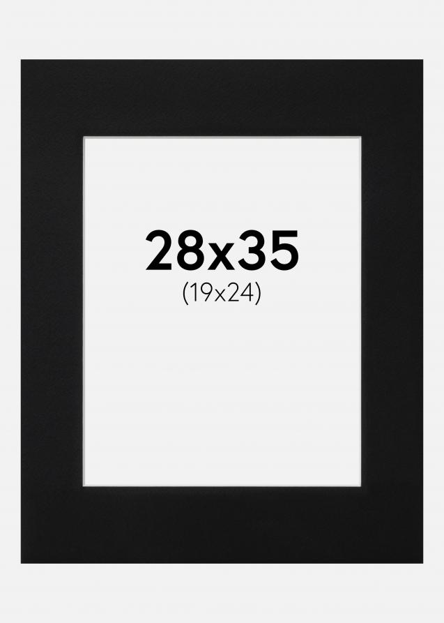 Passepartout Svart Standard (Hvit kjerne) 28x35 cm (19x24)