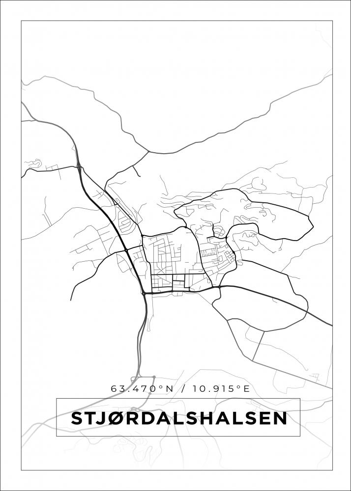 Kart - Stjrdalshalsen - Hvit Plakat
