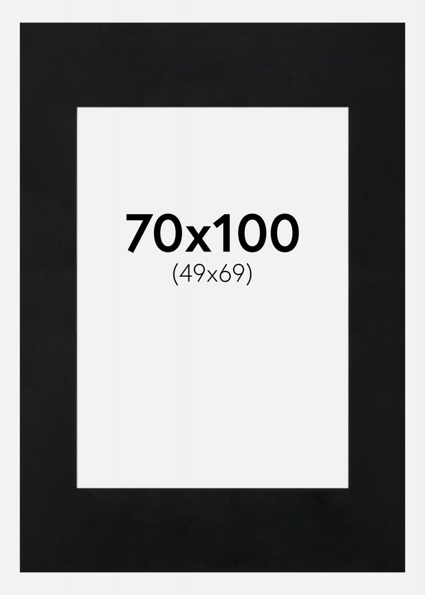 Passepartout Svart Standard (Hvit kjerne) 70x100 cm (49x69)