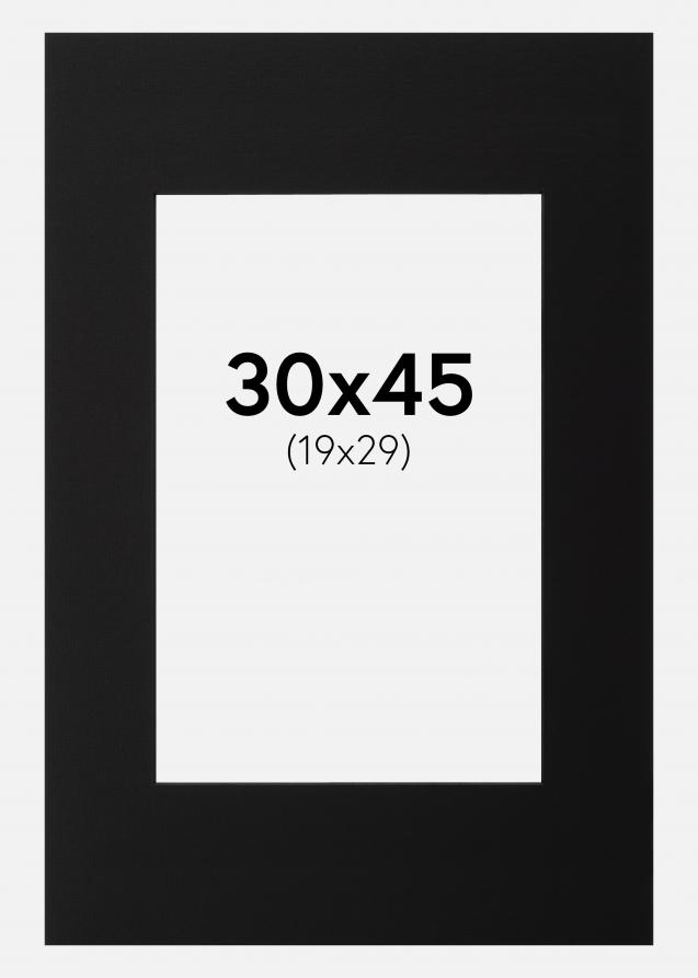 Passepartout Svart (Svart kjerne) 30x45 cm (19x29)