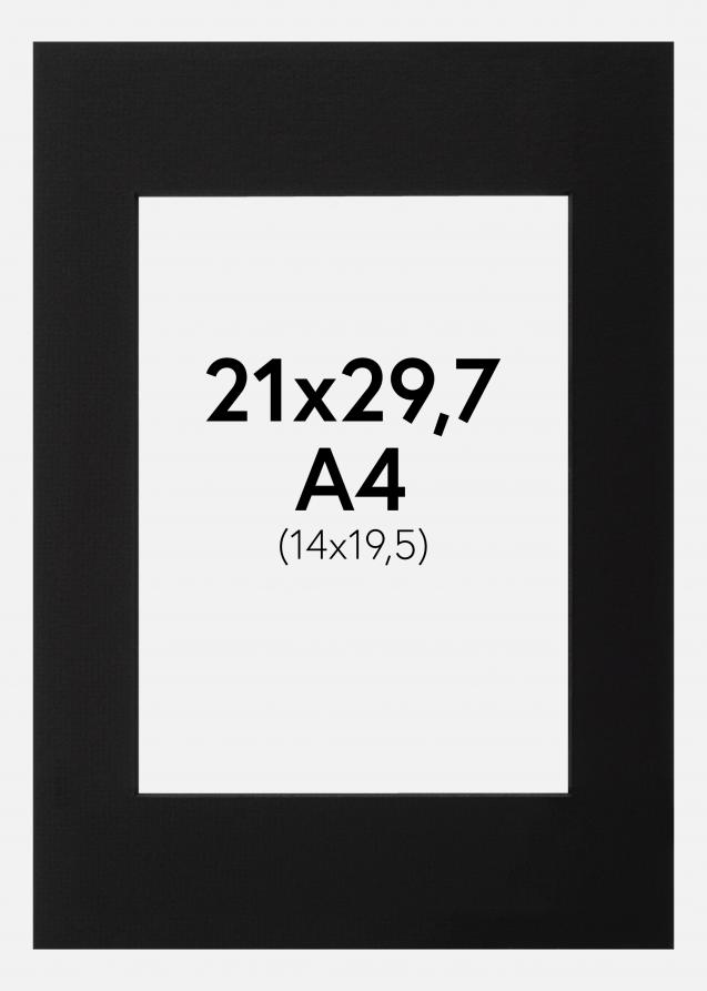 Passepartout Svart (Svart kjerne) A4 21x29,7 cm (14x19,5)