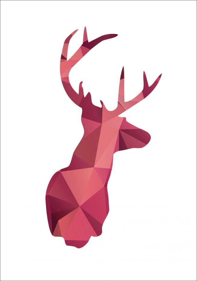 Deer - Burgundy Plakat