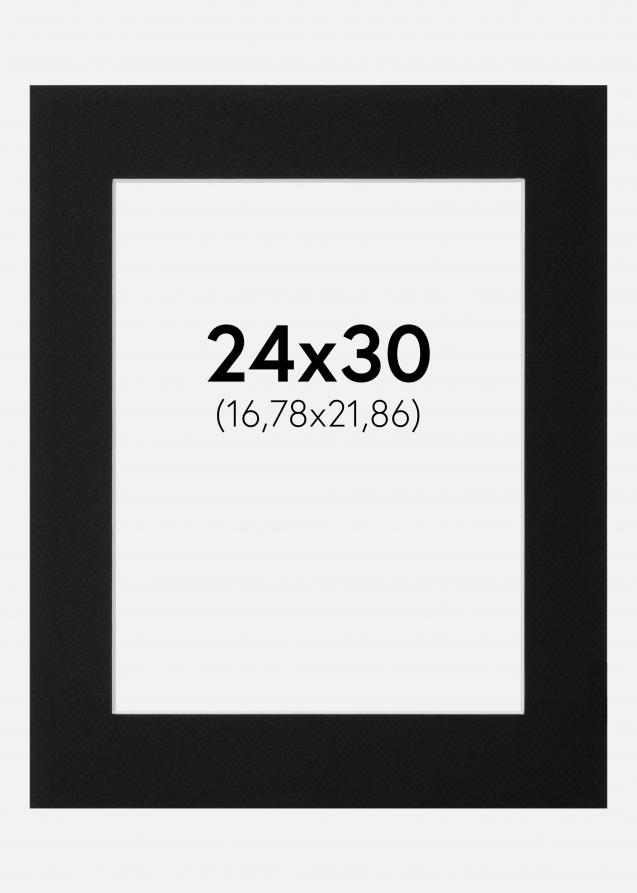 Passepartout Svart Standard (Hvit Kjerne) 24x30 cm (16,78x21,86)