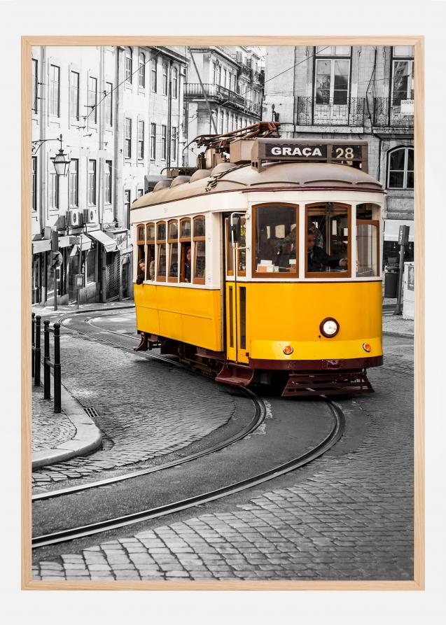 Yellow Tram in The City Plakat