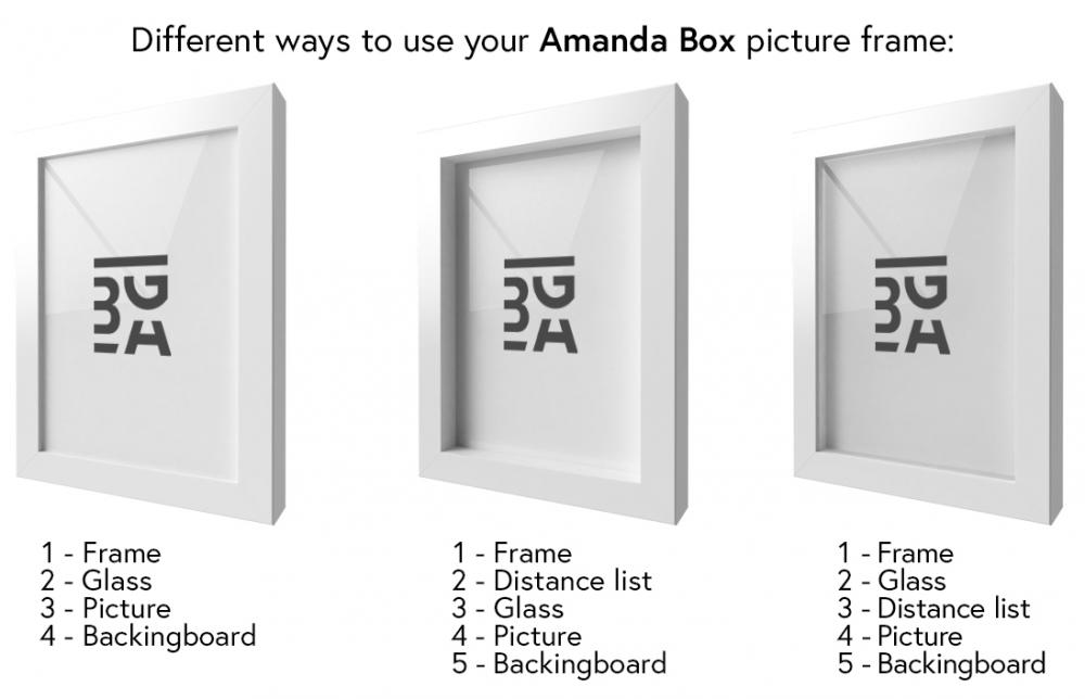 Ramme Amanda Box Akrylglass Hvit 80x100 cm