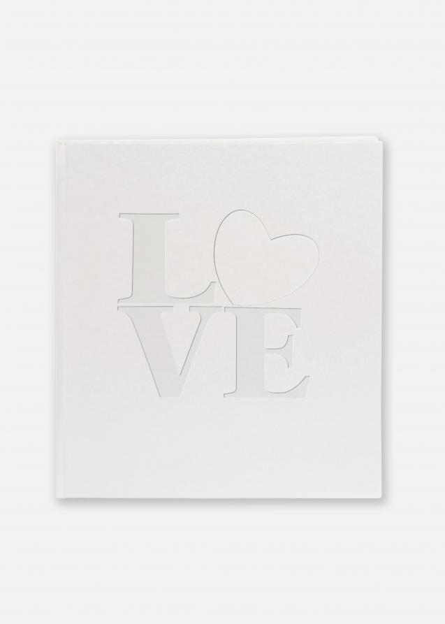 White Love Gjestebok - 23x25 cm (176 Hvite sider / 88 ark)