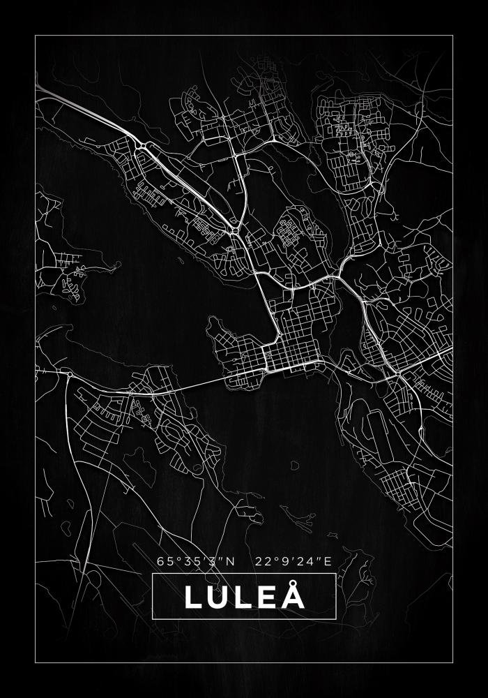 Kart - Lule - Svart Plakat