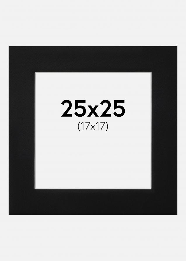 Passepartout Svart Standard (Hvit kjerne) 25x25 cm (17x17)