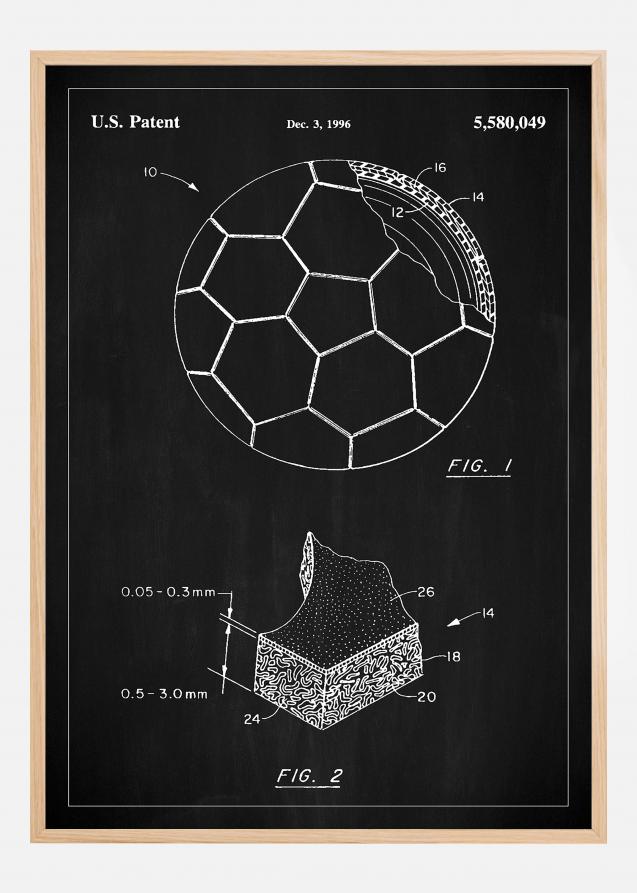 Patent Print - Football - Black Plakat