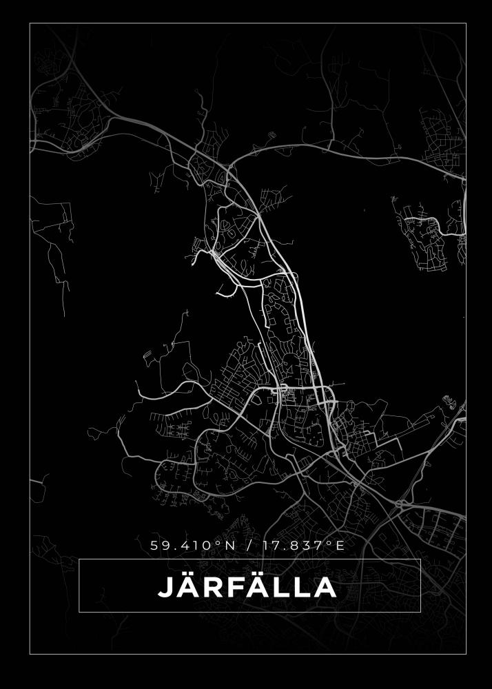 Kart - Jrflla - Svart Plakat