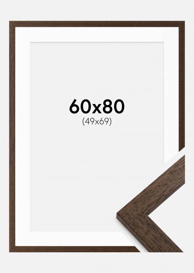 Ramme Brown Wood 60x80 cm - Passepartout Hvit 50x70 cm
