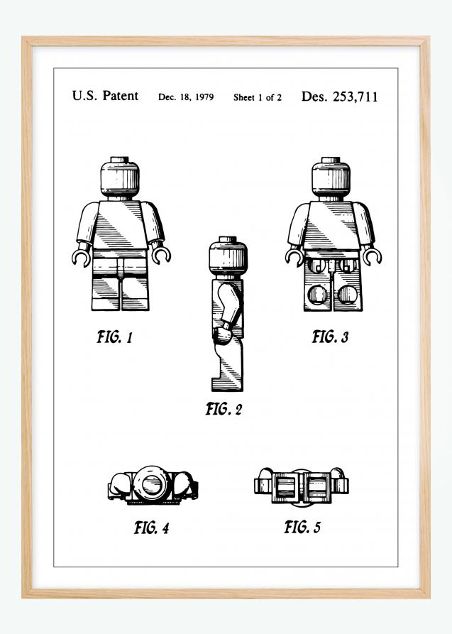 Patenttegning - Lego I - Poster Plakat
