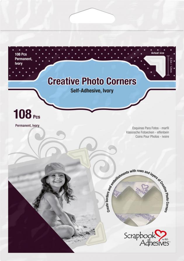3L Creative Photo Corners Hvit - 108 stk
