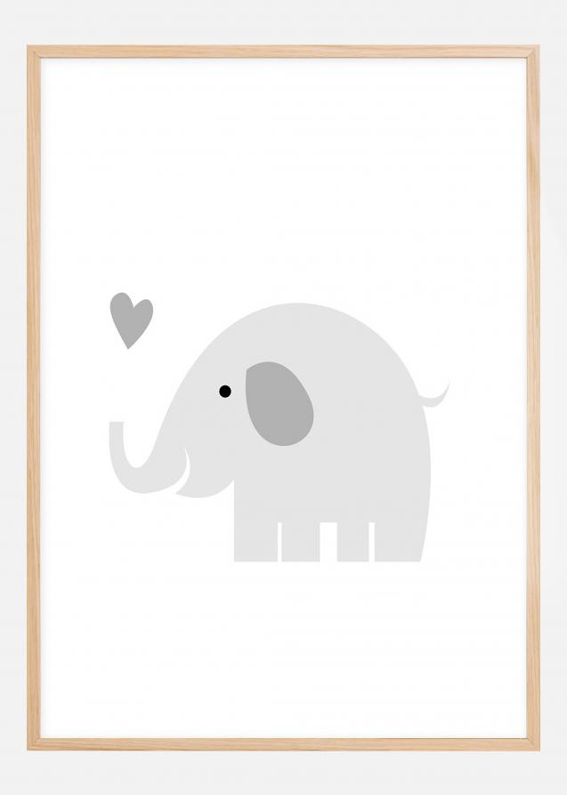 Elefant Solo - Tåkegrå Plakat