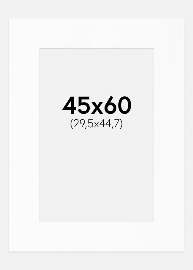 Passepartout Hvit Standard (Hvit kerne) 45x60 cm (29,48x44,72)