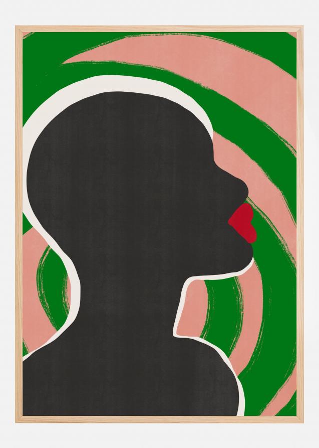 Anonymous Portrait In Green Spiral Plakat