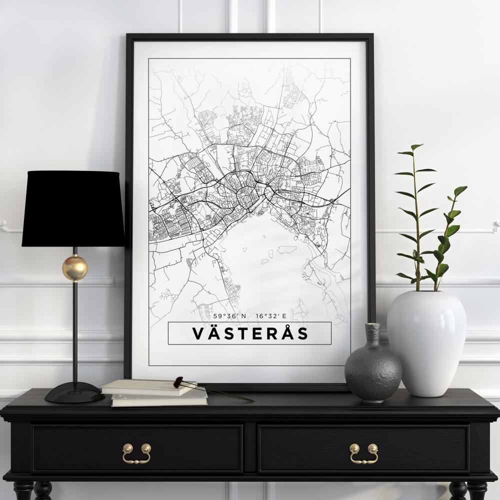 Kart - Vsters - Poster - Hvit Plakat