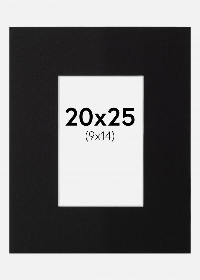 Passepartout XL Svart (Hvit kjerne) 20x25 cm (9x14)