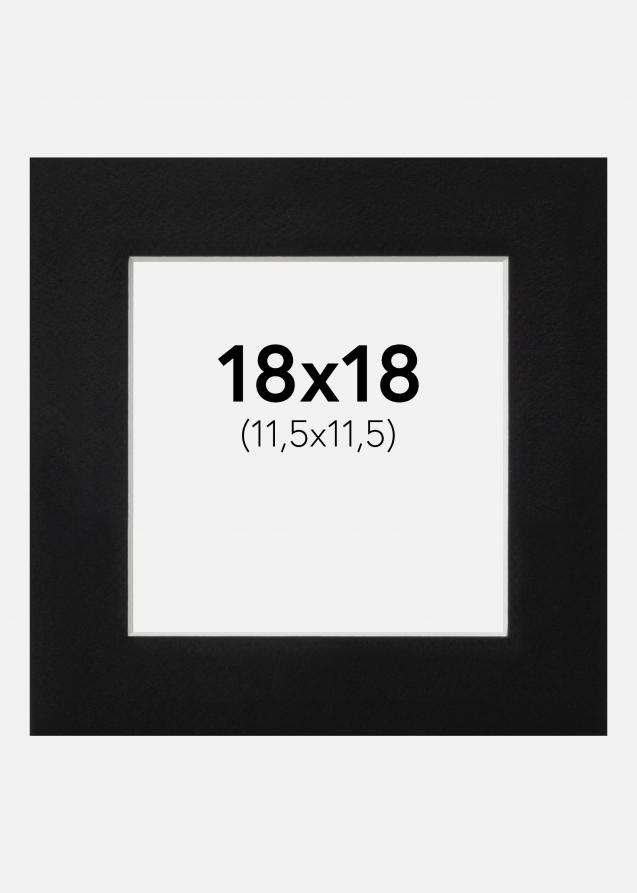 Passepartout Svart Standard (Hvit kjerne) 18x18 cm (11,5x11,5)