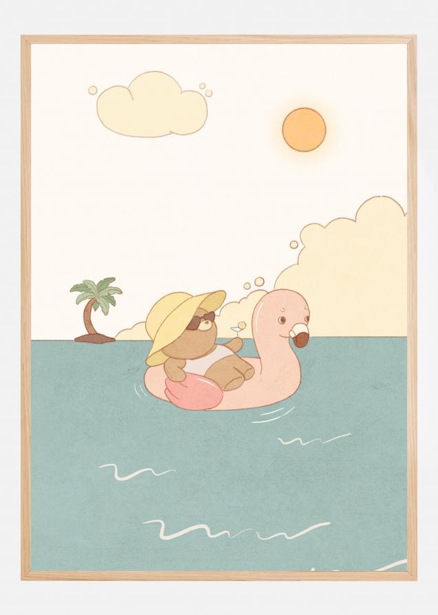 Bear On Summer Beach Plakat