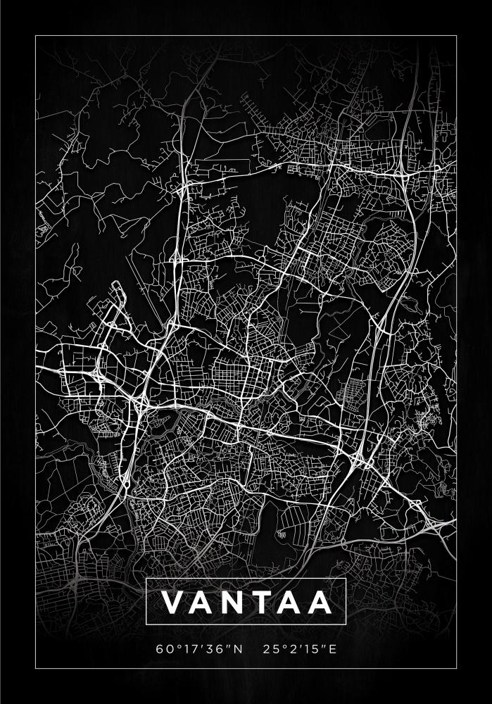 Kart - Vantaa - Svart Plakat