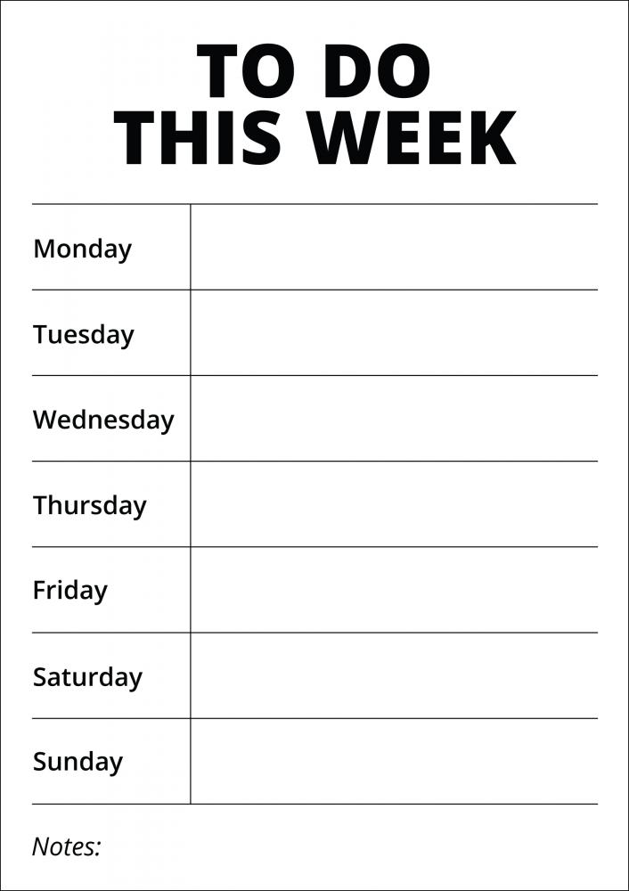 Week Planner II - White Plakat